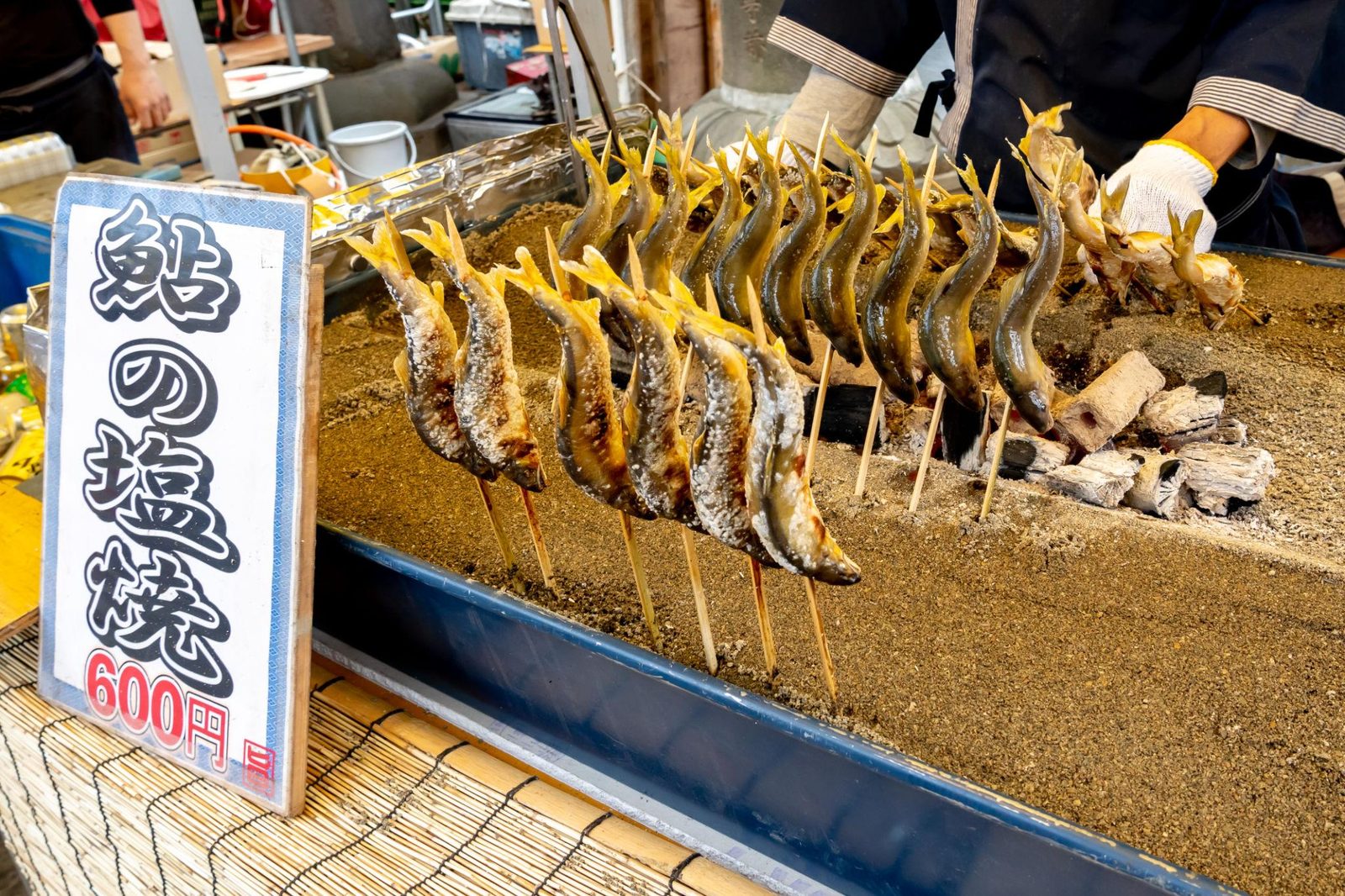 Yakitori grilled skewer stall in Japan